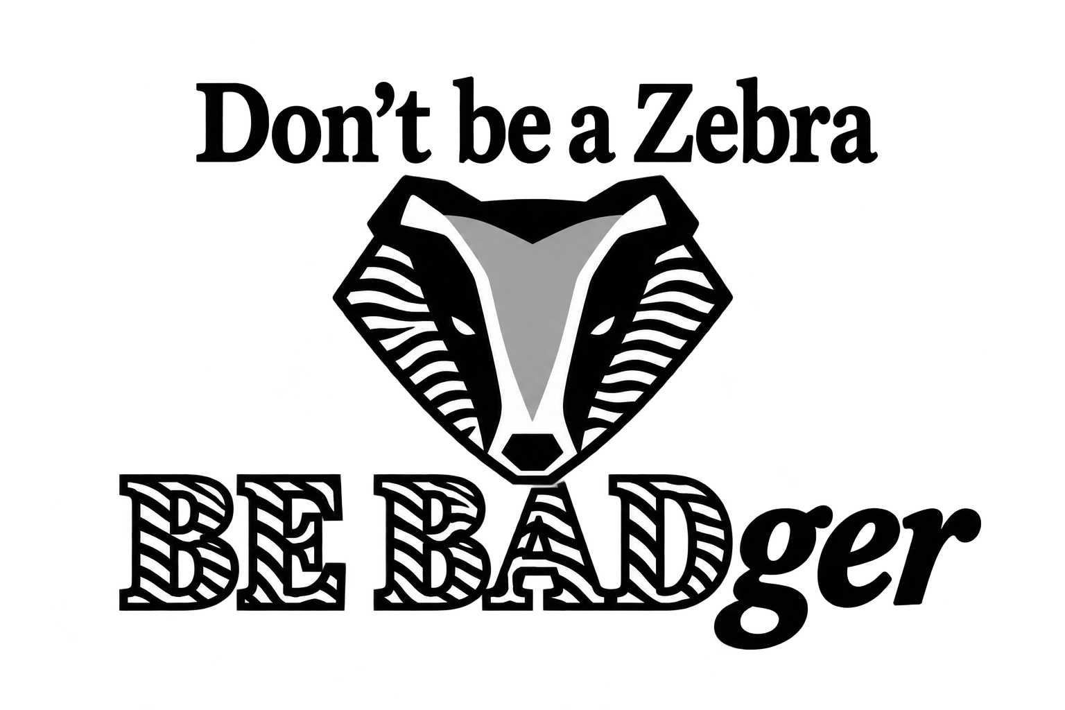Zebra graphic from the BE BADger animal collection