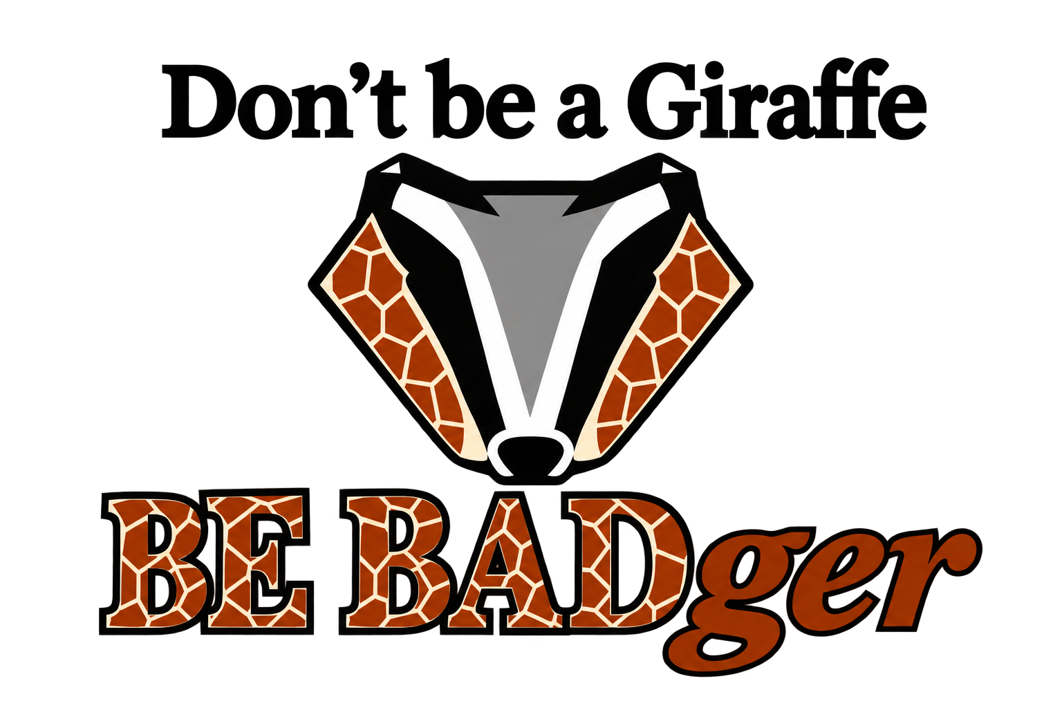 Giraffe graphic from the BE BADger animal collection