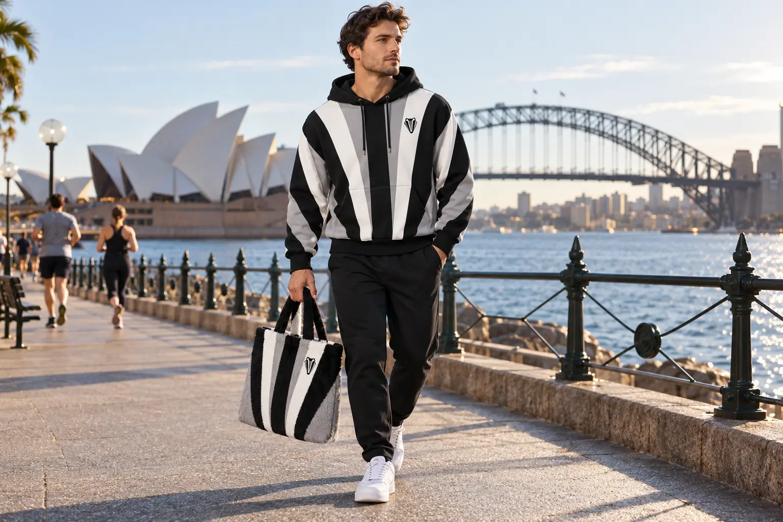 BE BADger clothing worn at harbour walk in Sydney